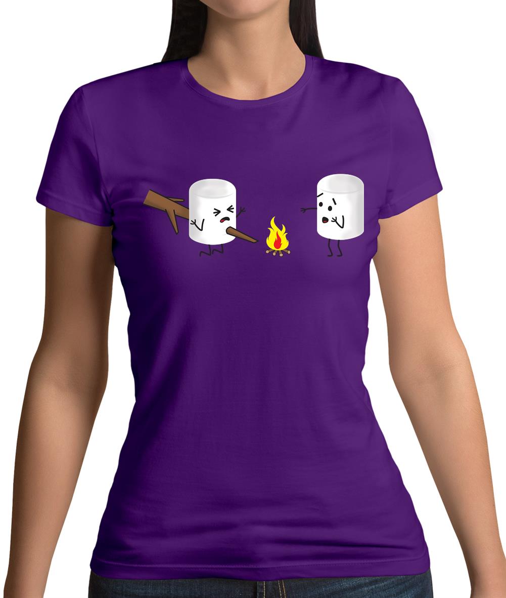 Marshmallow Horror Scene Womens T-Shirt Marshmallow Horror Scene Womens T-Shirt