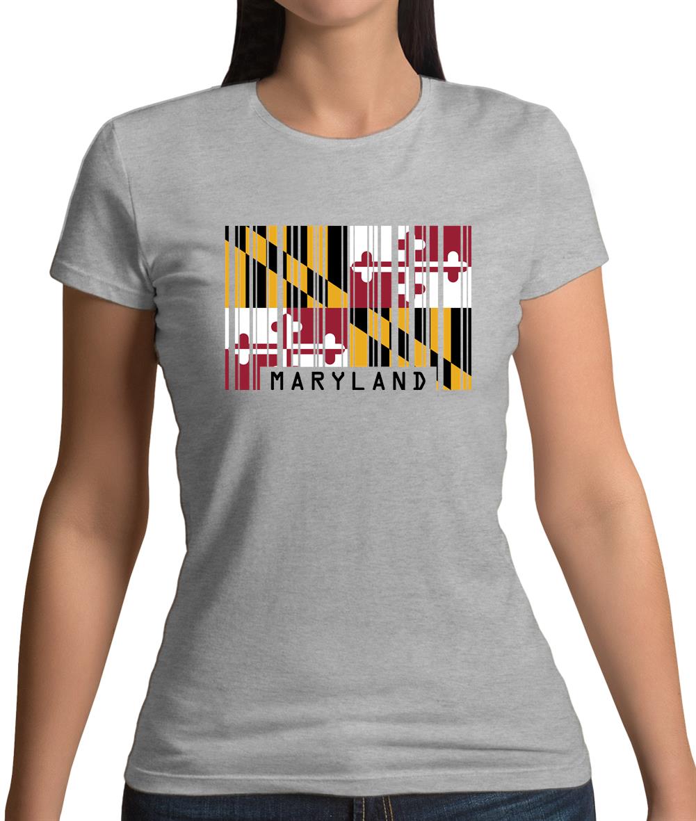 Maryland Barcode Style Flag Womens T-Shirt Maryland Barcode Style Flag Womens T-Shirt