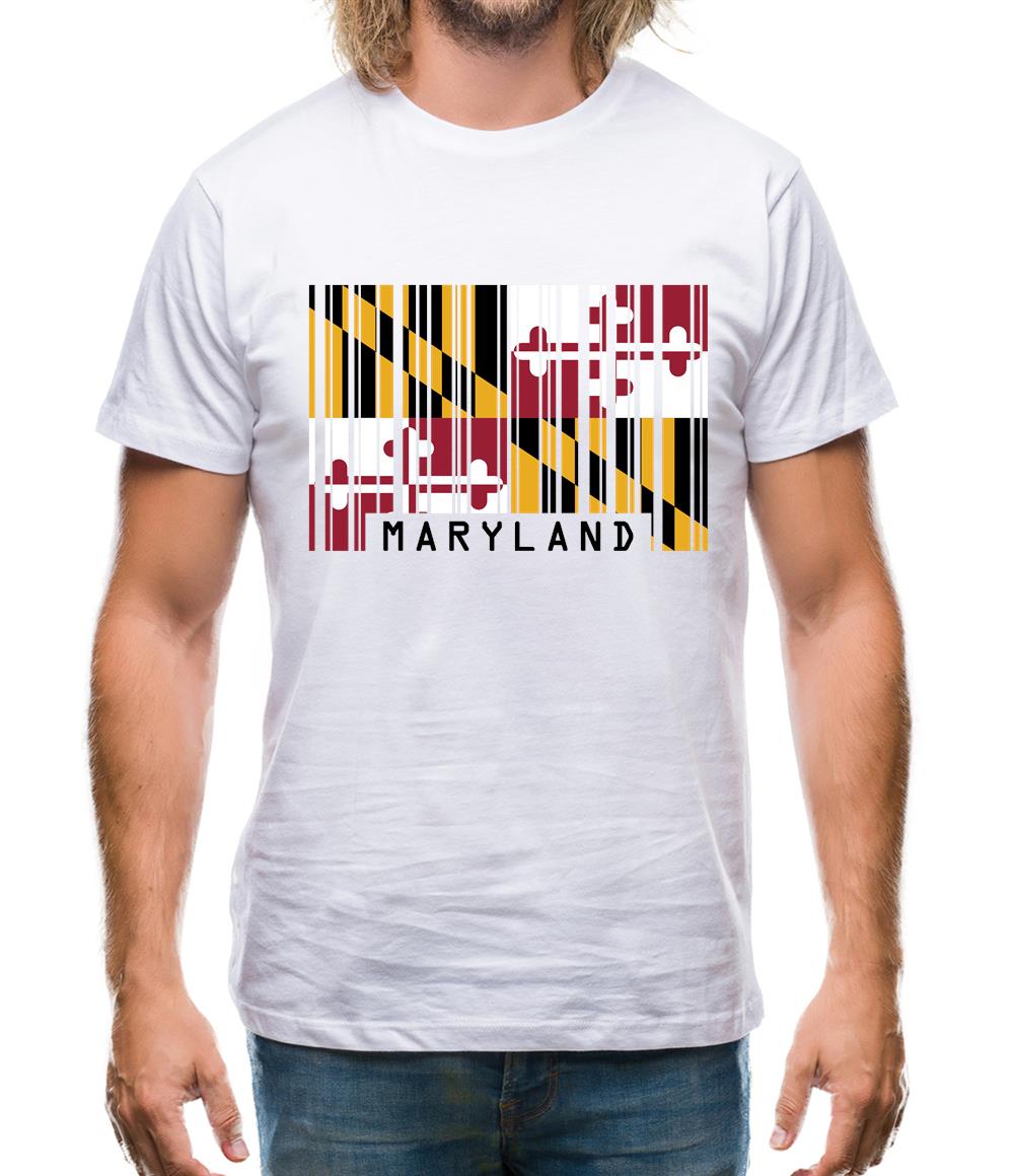 Maryland Barcode Style Flag Mens T-Shirt Maryland Barcode Style Flag Mens T-Shirt