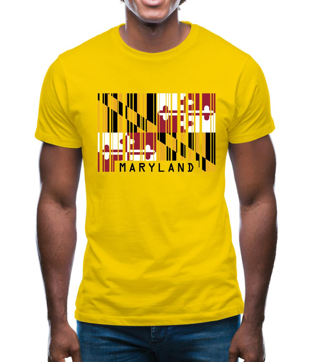 Maryland Barcode Style Flag Mens T-Shirt Maryland Barcode Style Flag Mens T-Shirt