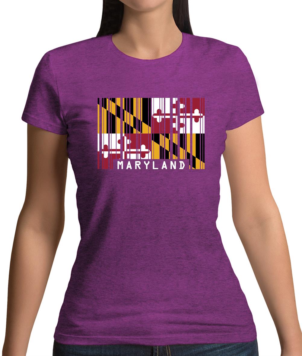 Maryland Barcode Style Flag Womens T-Shirt Maryland Barcode Style Flag Womens T-Shirt