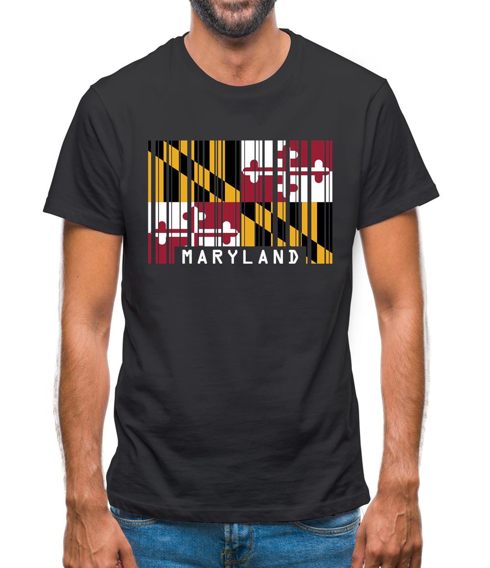 Maryland Barcode Style Flag Mens T-Shirt Maryland Barcode Style Flag Mens T-Shirt