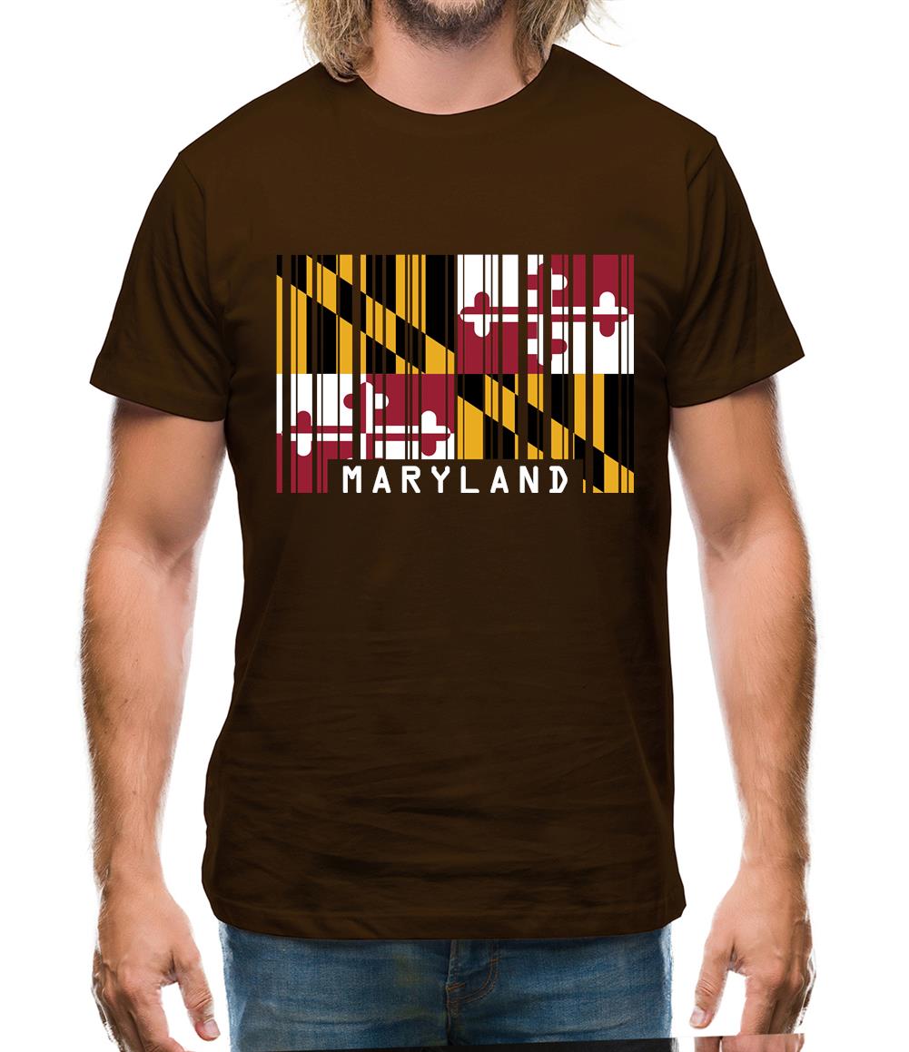 Maryland Barcode Style Flag Mens T-Shirt Maryland Barcode Style Flag Mens T-Shirt