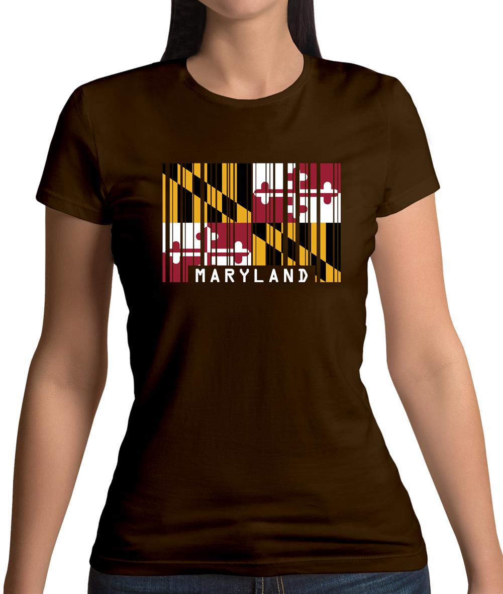 Maryland Barcode Style Flag Womens T-Shirt Maryland Barcode Style Flag Womens T-Shirt