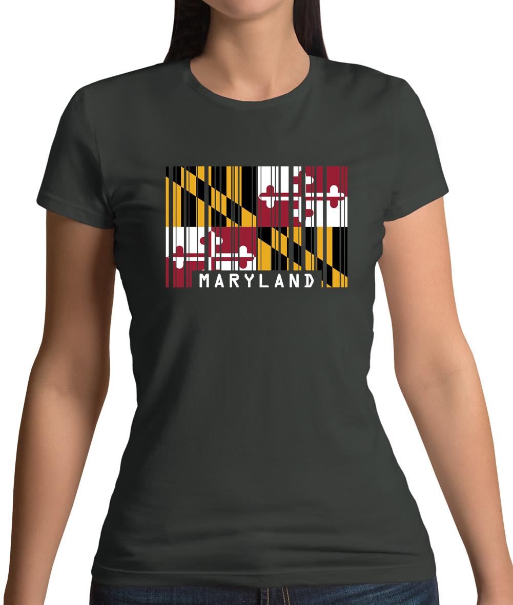 Maryland Barcode Style Flag Womens T-Shirt Maryland Barcode Style Flag Womens T-Shirt