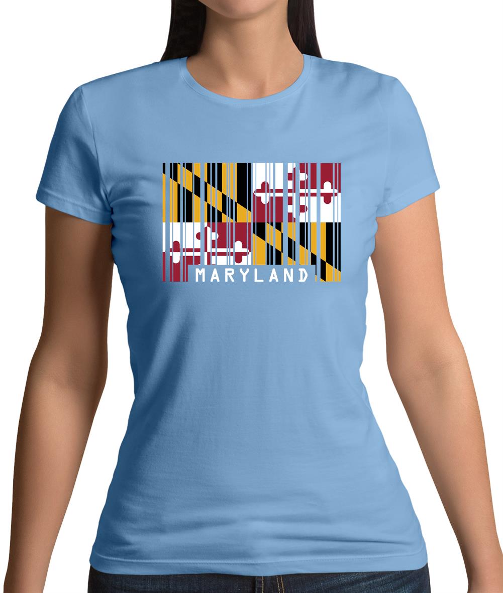 Maryland Barcode Style Flag Womens T-Shirt Maryland Barcode Style Flag Womens T-Shirt