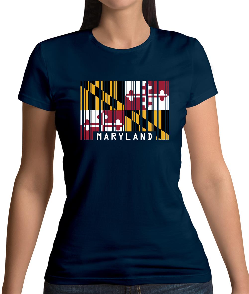 Maryland Barcode Style Flag Womens T-Shirt Maryland Barcode Style Flag Womens T-Shirt