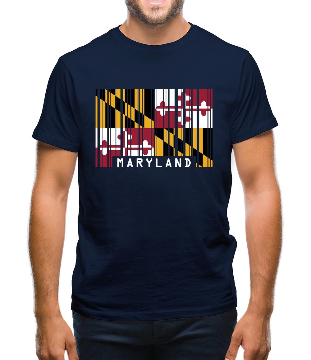 Maryland Barcode Style Flag Mens T-Shirt Maryland Barcode Style Flag Mens T-Shirt