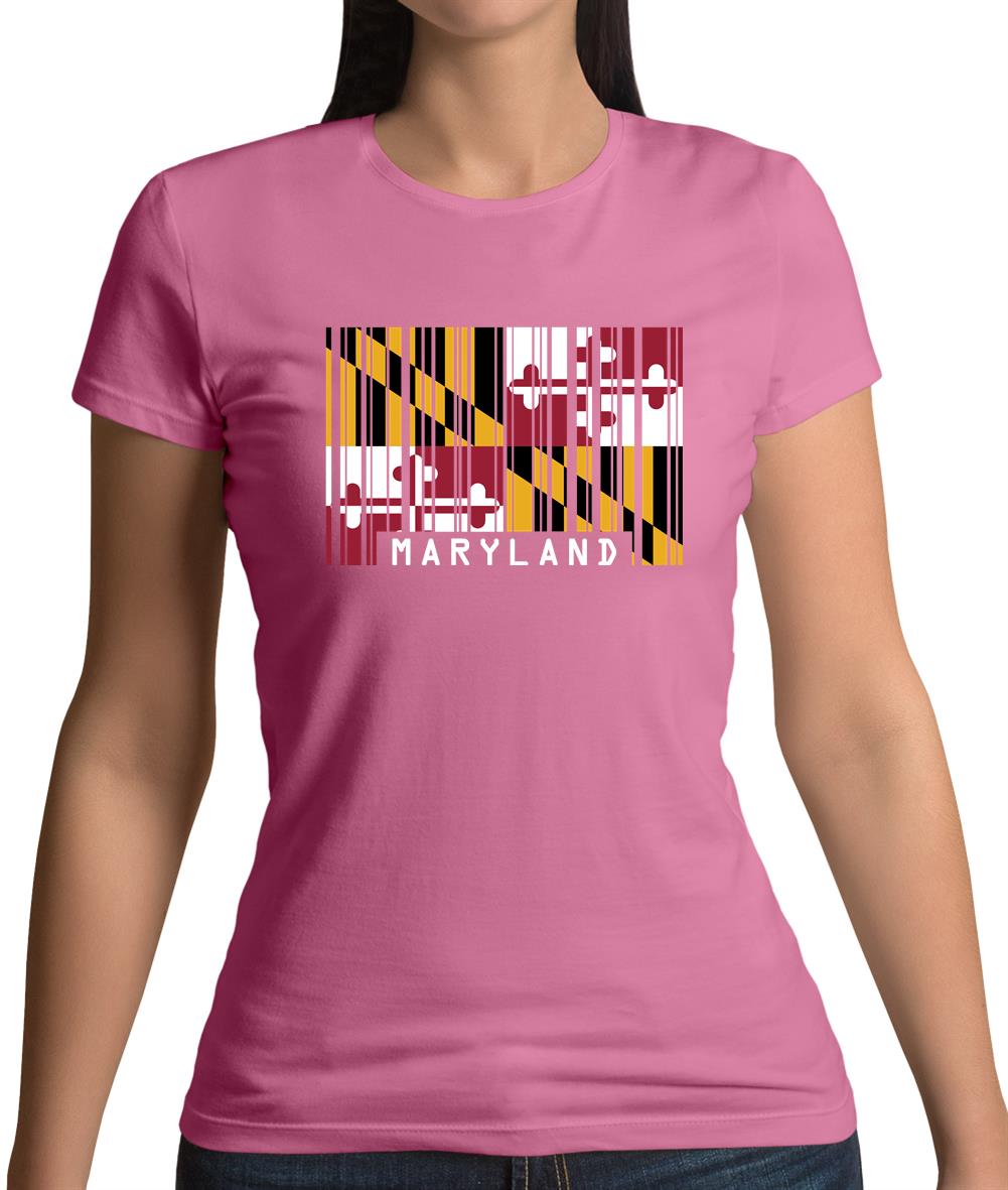 Maryland Barcode Style Flag Womens T-Shirt Maryland Barcode Style Flag Womens T-Shirt