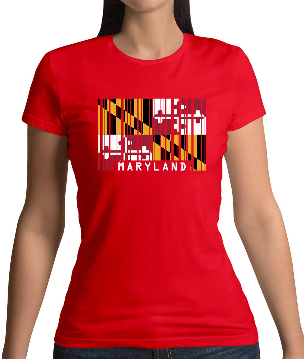 Maryland Barcode Style Flag Womens T-Shirt Maryland Barcode Style Flag Womens T-Shirt