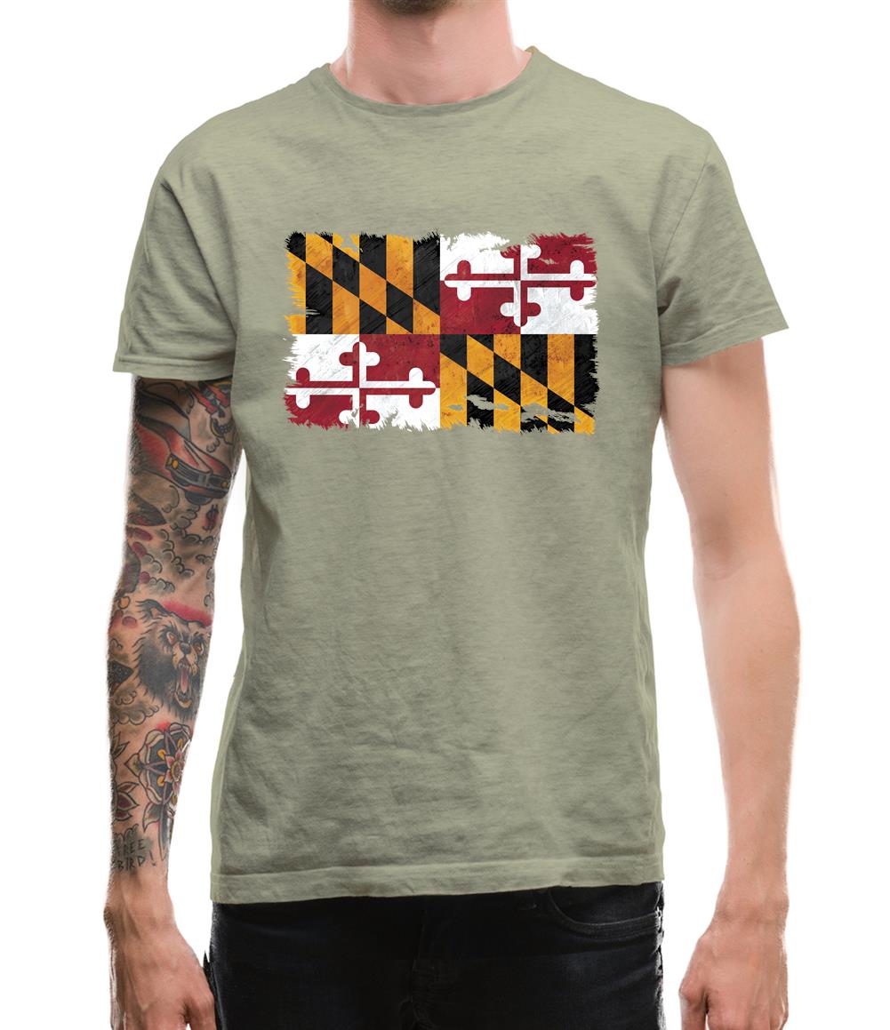 Maryland Grunge Style Flag Mens T-Shirt Maryland Grunge Style Flag Mens T-Shirt