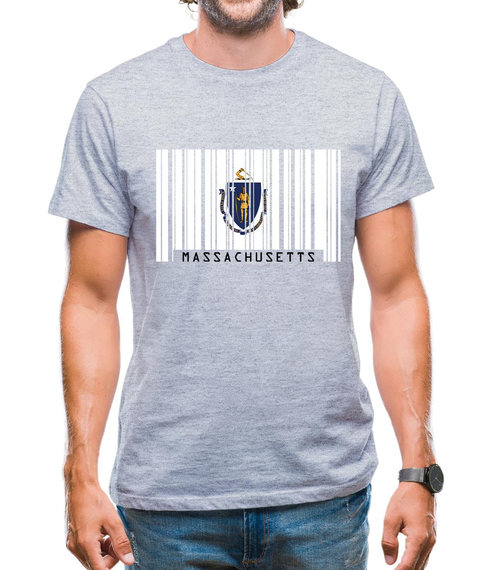 Massachusetts Barcode Style Flag Mens T-Shirt Massachusetts Barcode Style Flag Mens T-Shirt