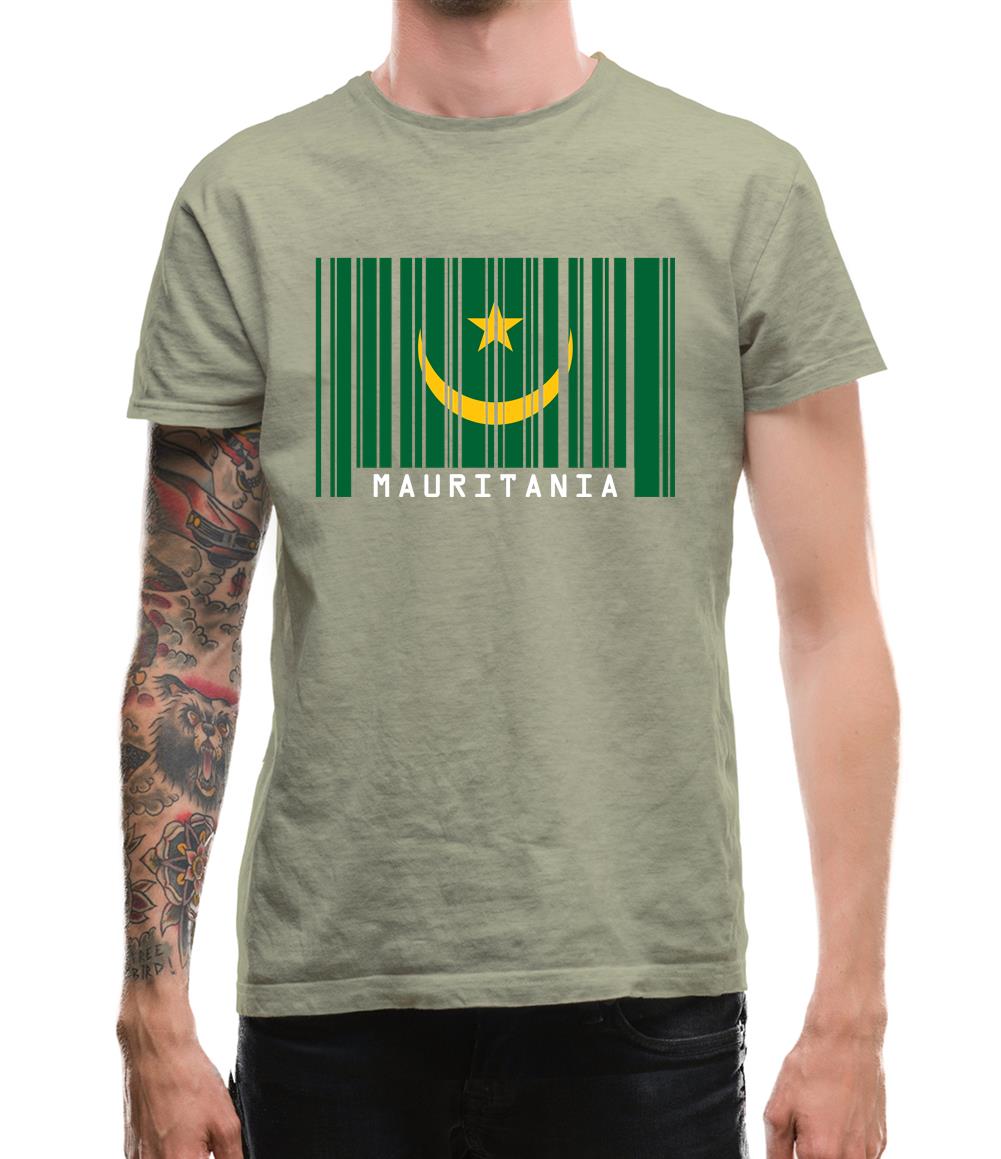 Mauritania Barcode Style Flag Mens T-Shirt Mauritania Barcode Style Flag Mens T-Shirt