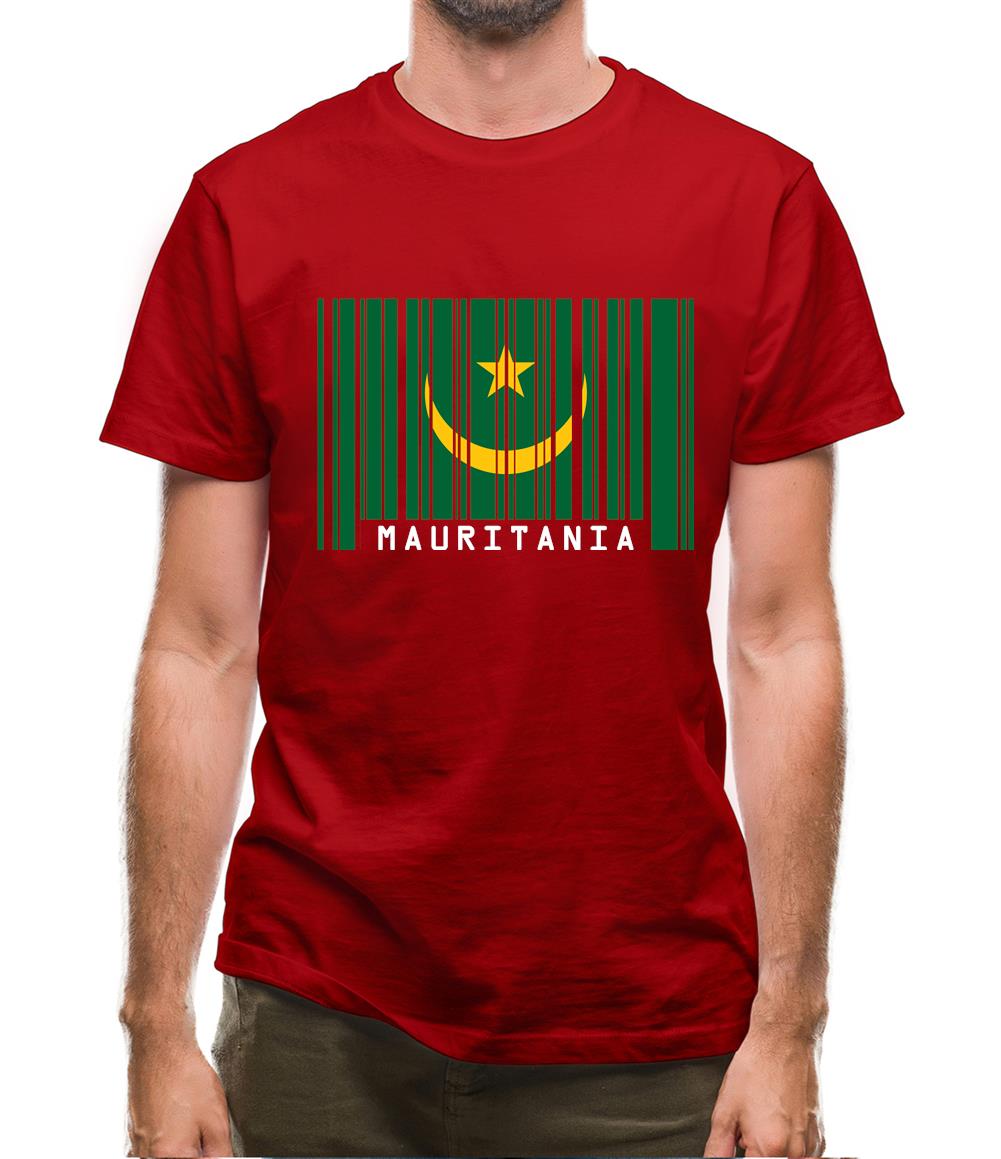 Mauritania Barcode Style Flag Mens T-Shirt Mauritania Barcode Style Flag Mens T-Shirt