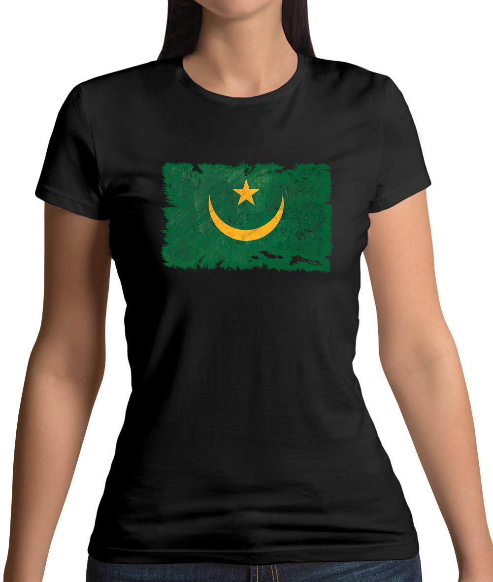 Mauritania Grunge Style Flag Womens T-Shirt Mauritania Grunge Style Flag Womens T-Shirt