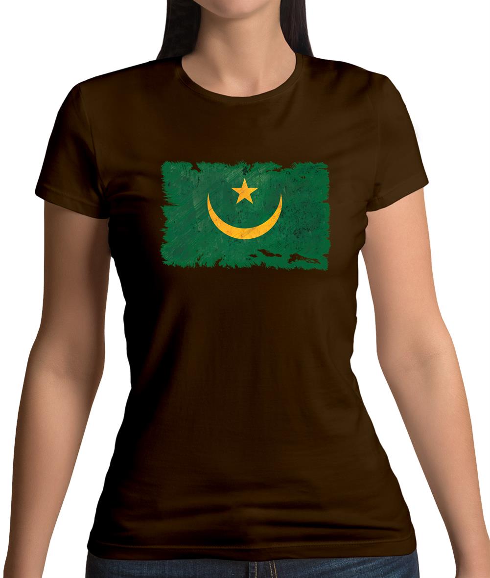 Mauritania Grunge Style Flag Womens T-Shirt Mauritania Grunge Style Flag Womens T-Shirt
