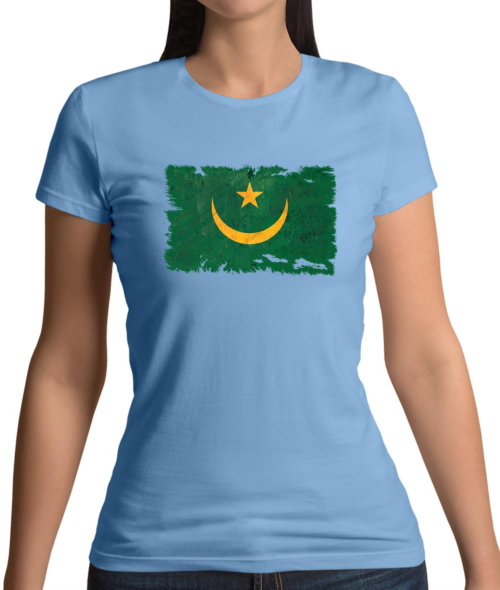 Mauritania Grunge Style Flag Womens T-Shirt Mauritania Grunge Style Flag Womens T-Shirt