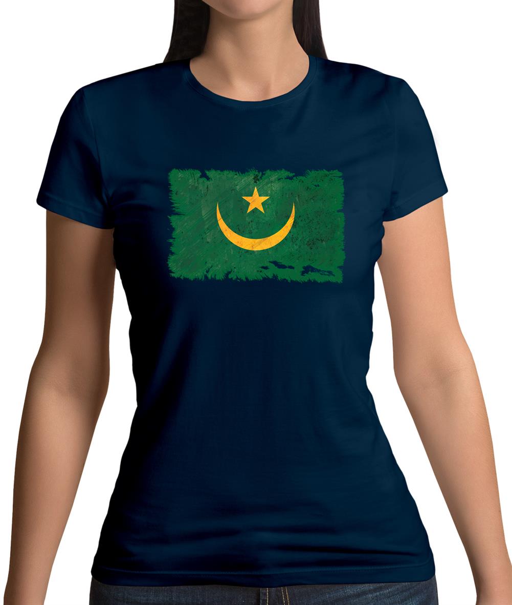 Mauritania Grunge Style Flag Womens T-Shirt Mauritania Grunge Style Flag Womens T-Shirt