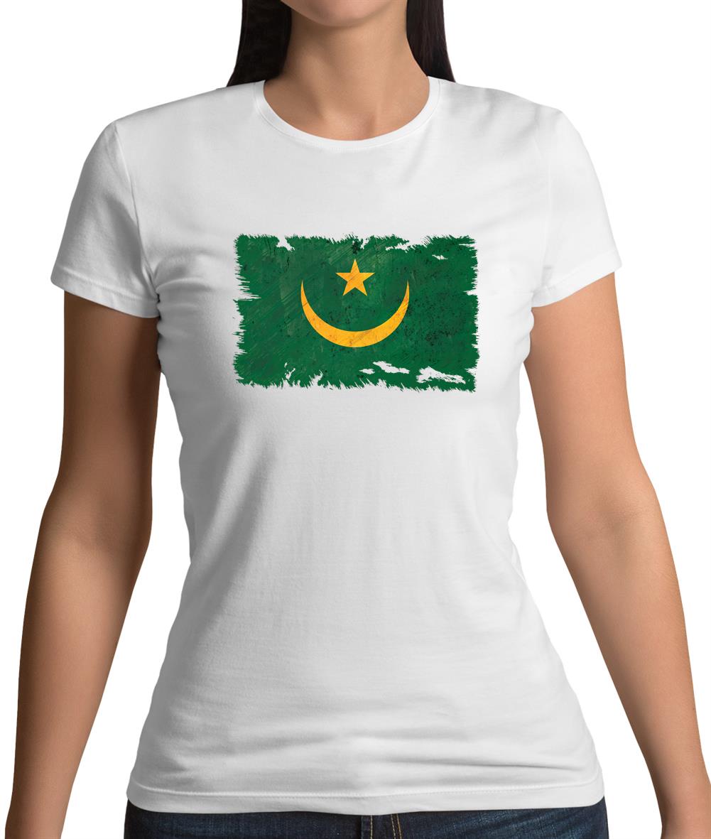 Mauritania Grunge Style Flag Womens T-Shirt Mauritania Grunge Style Flag Womens T-Shirt