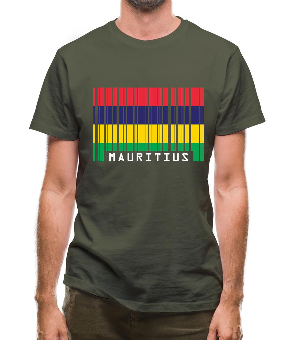 Mauritius Barcode Style Flag Mens T-Shirt Mauritius Barcode Style Flag Mens T-Shirt
