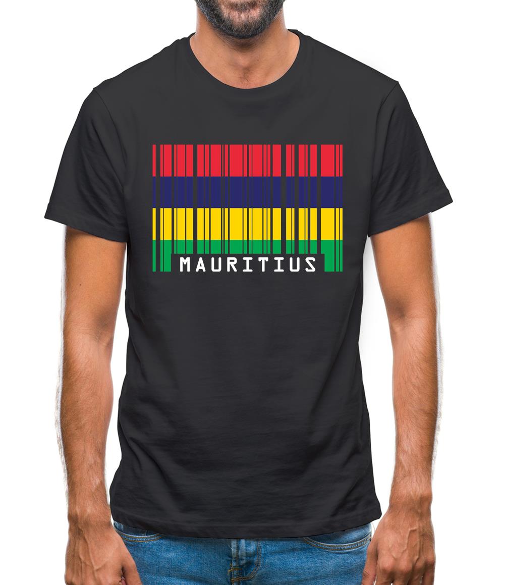 Mauritius Barcode Style Flag Mens T-Shirt Mauritius Barcode Style Flag Mens T-Shirt