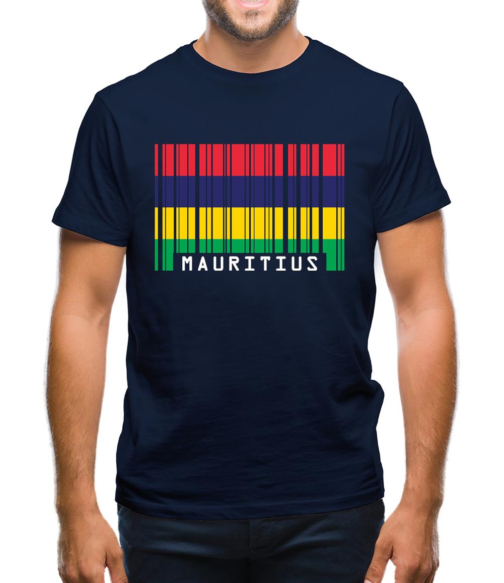 Mauritius Barcode Style Flag Mens T-Shirt Mauritius Barcode Style Flag Mens T-Shirt