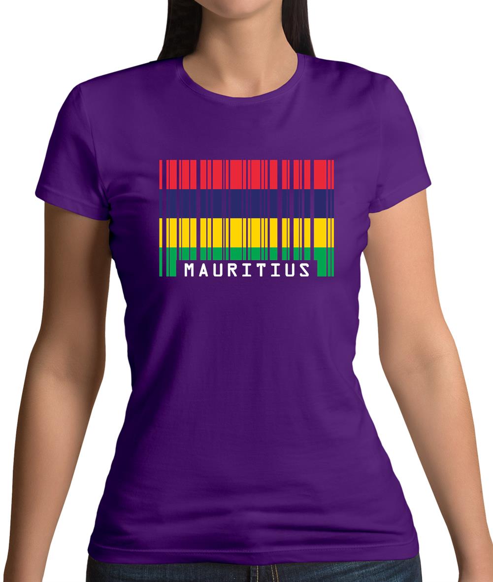 Mauritius Barcode Style Flag Womens T-Shirt Mauritius Barcode Style Flag Womens T-Shirt