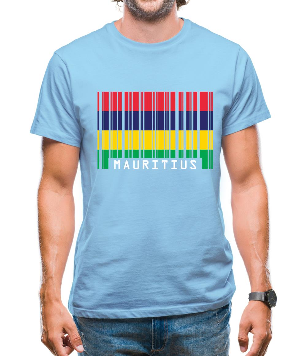 Mauritius Barcode Style Flag Mens T-Shirt Mauritius Barcode Style Flag Mens T-Shirt