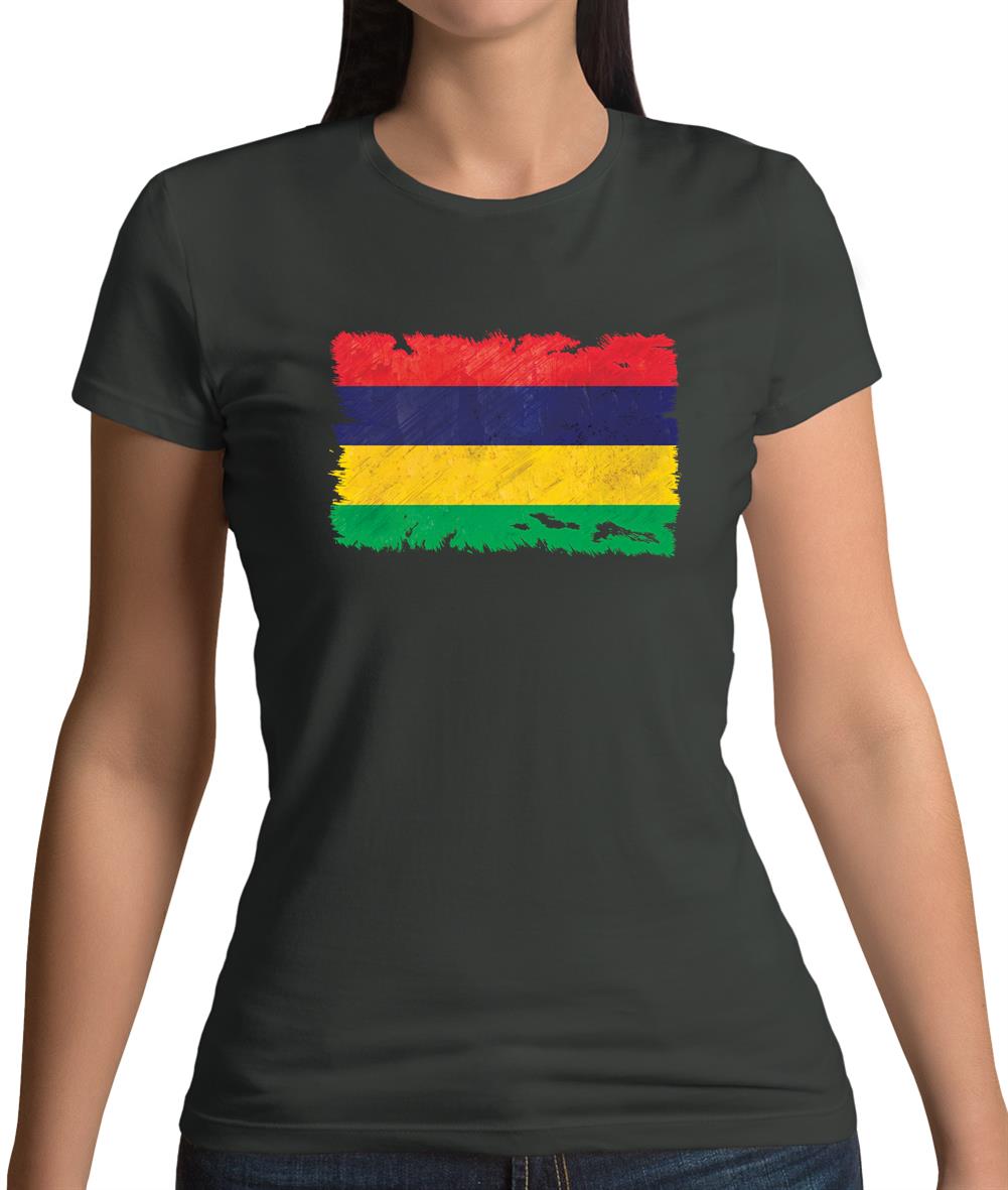 Mauritius Grunge Style Flag Womens T-Shirt Mauritius Grunge Style Flag Womens T-Shirt