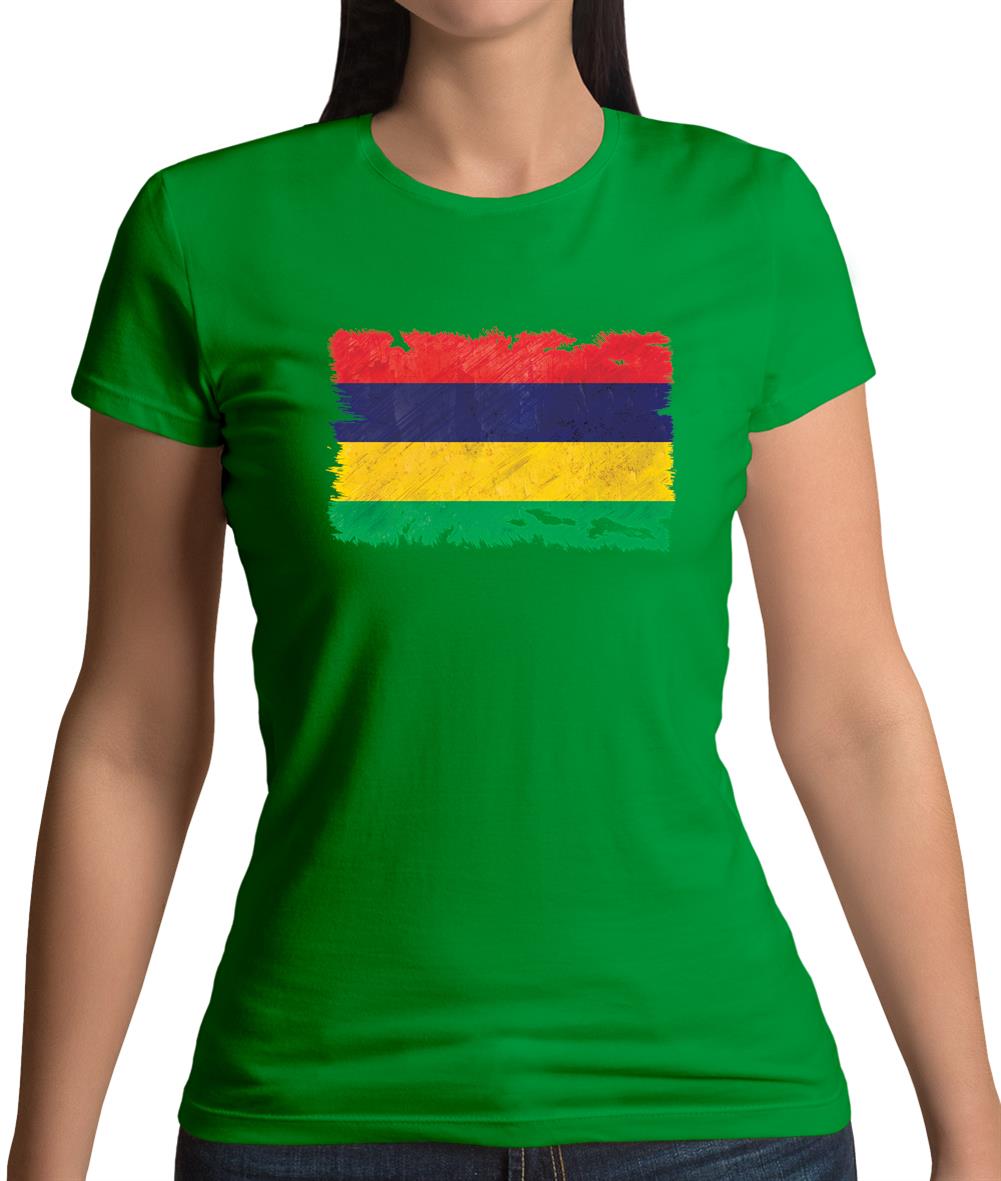 Mauritius Grunge Style Flag Womens T-Shirt Mauritius Grunge Style Flag Womens T-Shirt