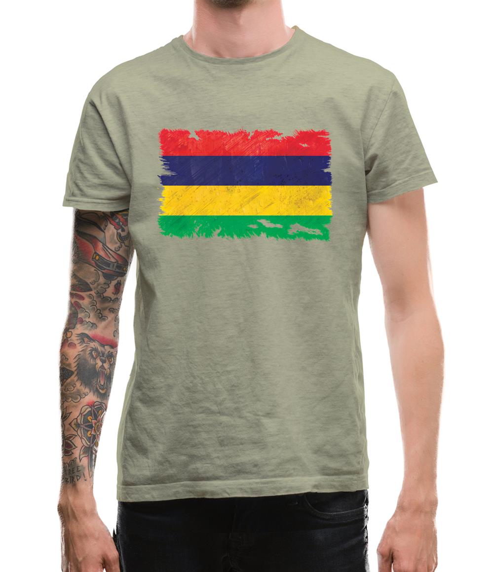 Mauritius Grunge Style Flag Mens T-Shirt Mauritius Grunge Style Flag Mens T-Shirt