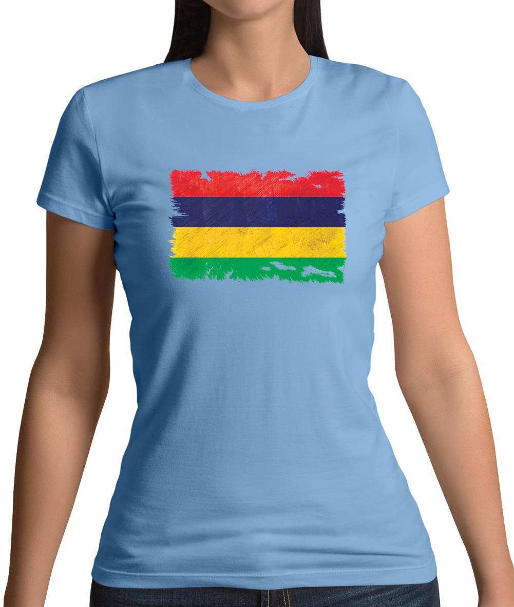 Mauritius Grunge Style Flag Womens T-Shirt Mauritius Grunge Style Flag Womens T-Shirt