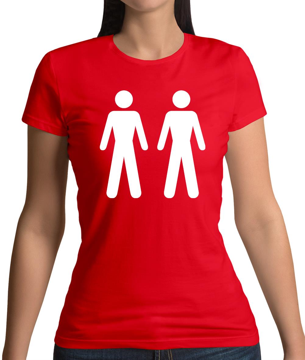 Men Men Toilet Sign Womens T-Shirt Men Men Toilet Sign Womens T-Shirt