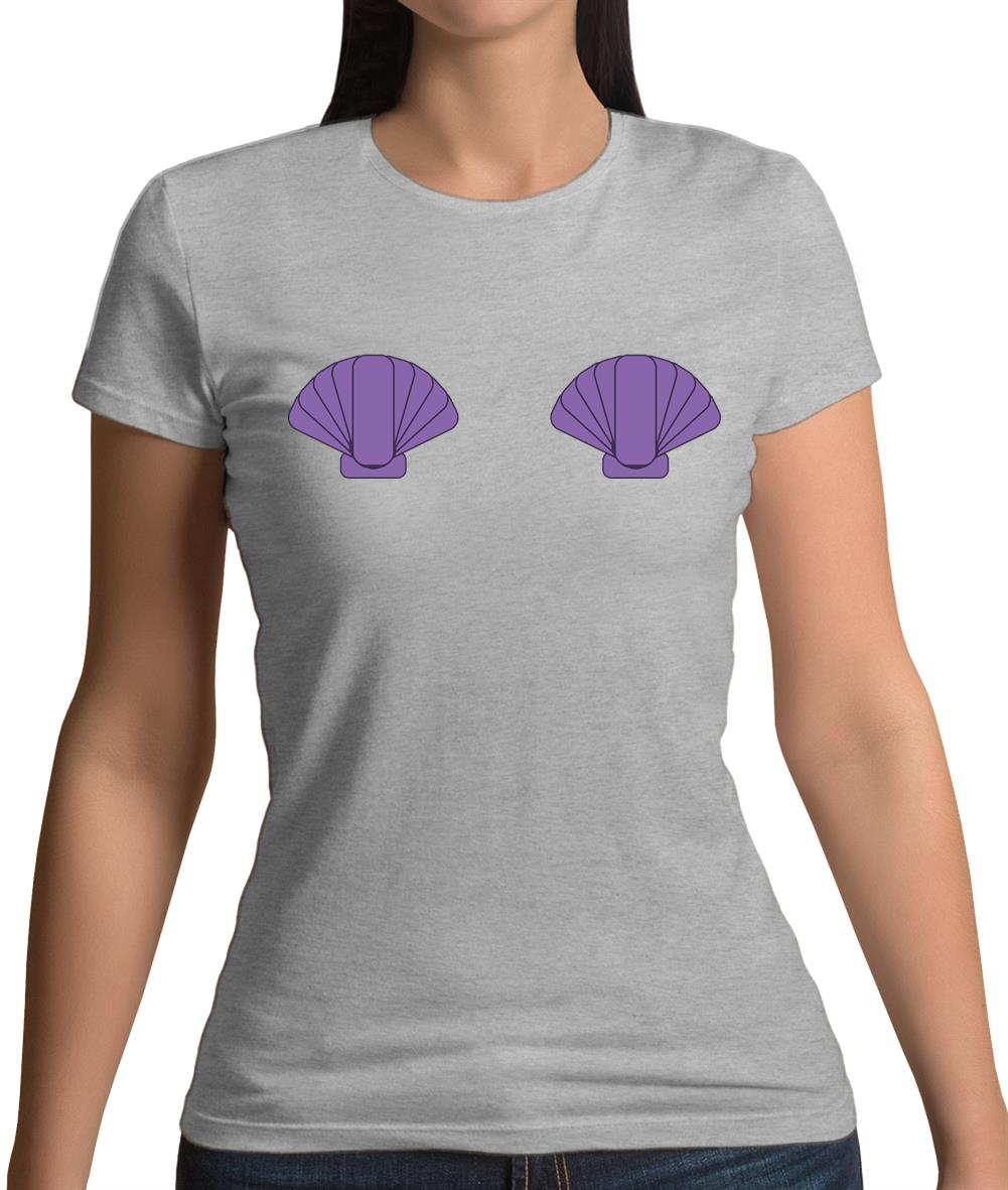 Mermaid Shell Boobs Womens T-Shirt Mermaid Shell Boobs Womens T-Shirt
