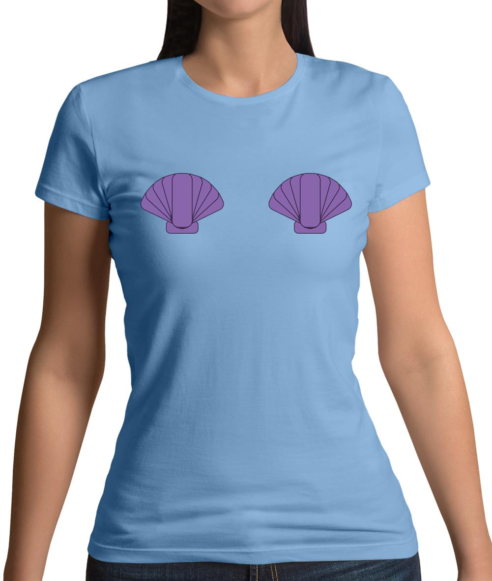 Mermaid Shell Boobs Womens T-Shirt Mermaid Shell Boobs Womens T-Shirt