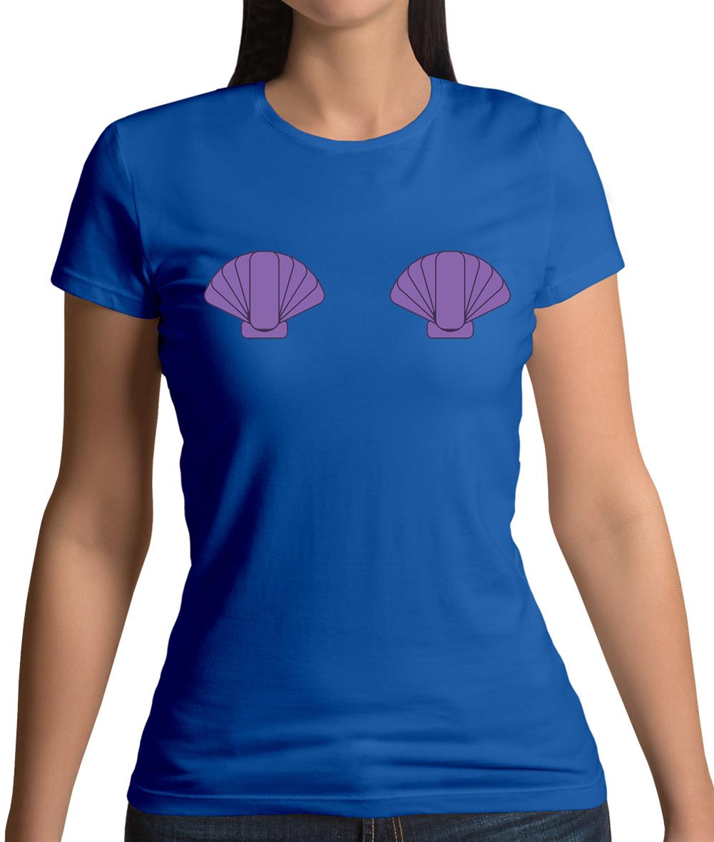 Mermaid Shell Boobs Womens T-Shirt Mermaid Shell Boobs Womens T-Shirt