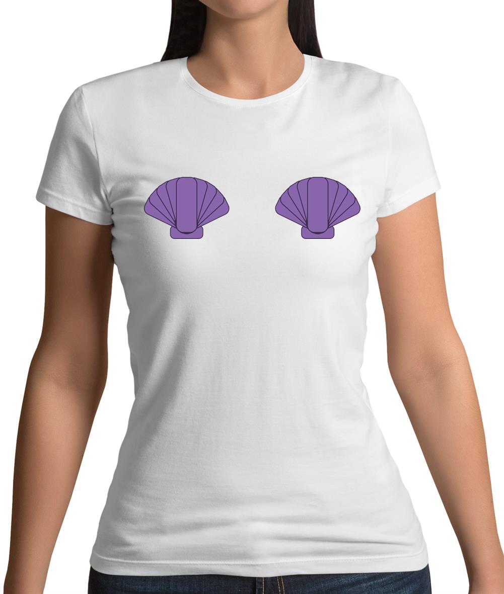 Mermaid Shell Boobs Womens T-Shirt Mermaid Shell Boobs Womens T-Shirt