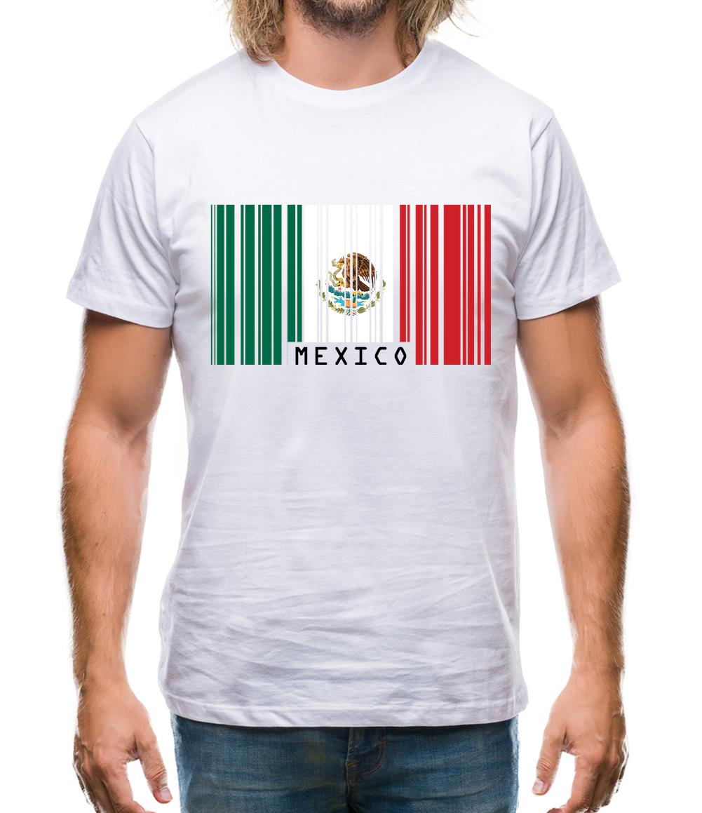 Mexico Barcode Style Flag Mens T-Shirt Mexico Barcode Style Flag Mens T-Shirt