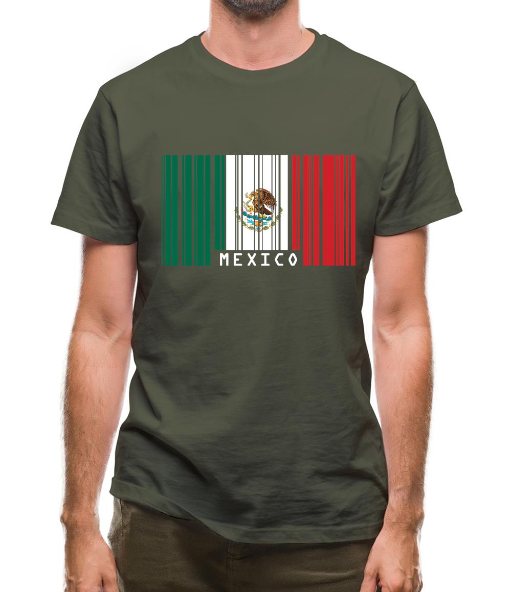 Mexico Barcode Style Flag Mens T-Shirt Mexico Barcode Style Flag Mens T-Shirt