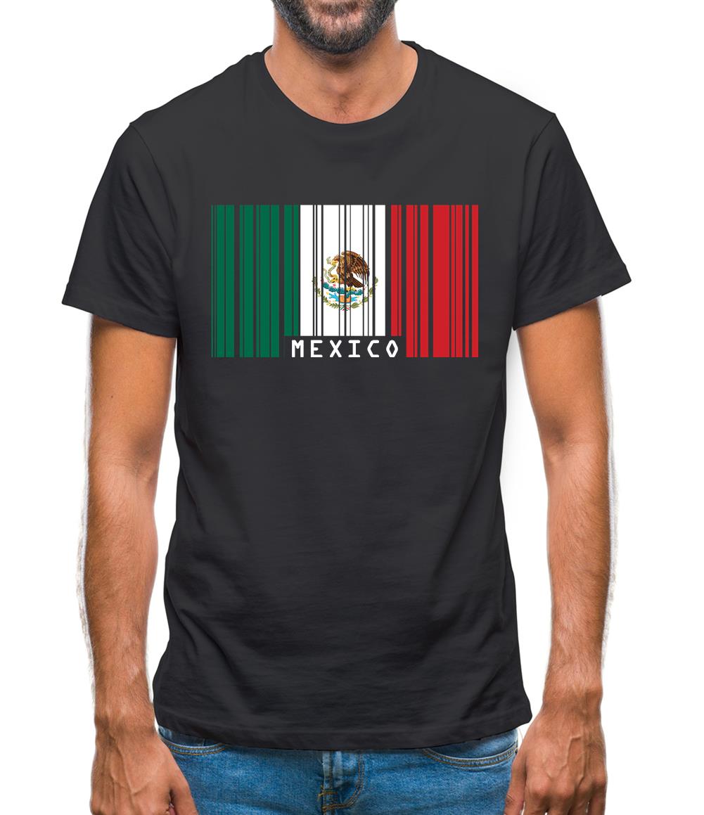 Mexico Barcode Style Flag Mens T-Shirt Mexico Barcode Style Flag Mens T-Shirt