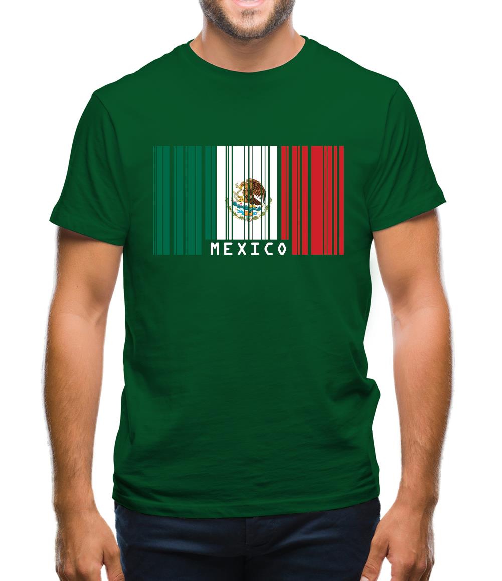 Mexico Barcode Style Flag Mens T-Shirt Mexico Barcode Style Flag Mens T-Shirt