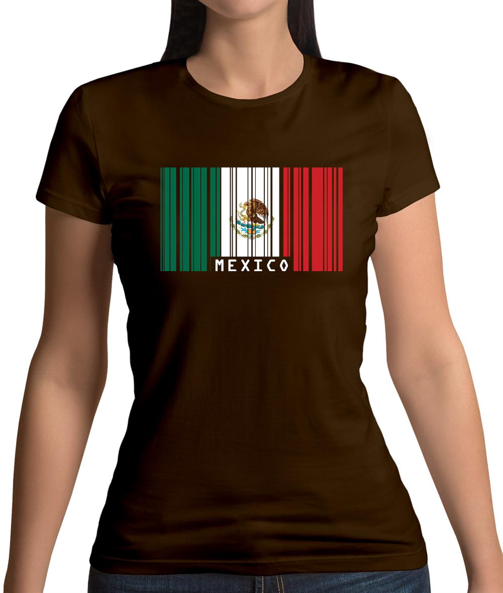 Mexico Barcode Style Flag Womens T-Shirt Mexico Barcode Style Flag Womens T-Shirt