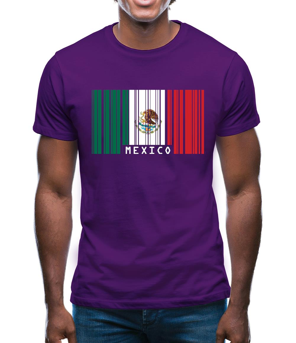 Mexico Barcode Style Flag Mens T-Shirt Mexico Barcode Style Flag Mens T-Shirt