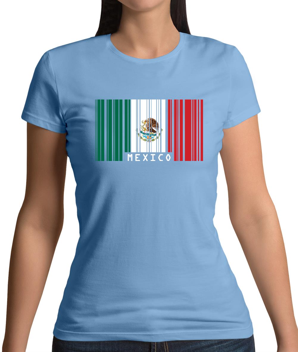 Mexico Barcode Style Flag Womens T-Shirt Mexico Barcode Style Flag Womens T-Shirt