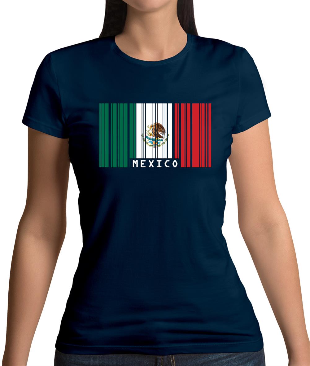 Mexico Barcode Style Flag Womens T-Shirt Mexico Barcode Style Flag Womens T-Shirt