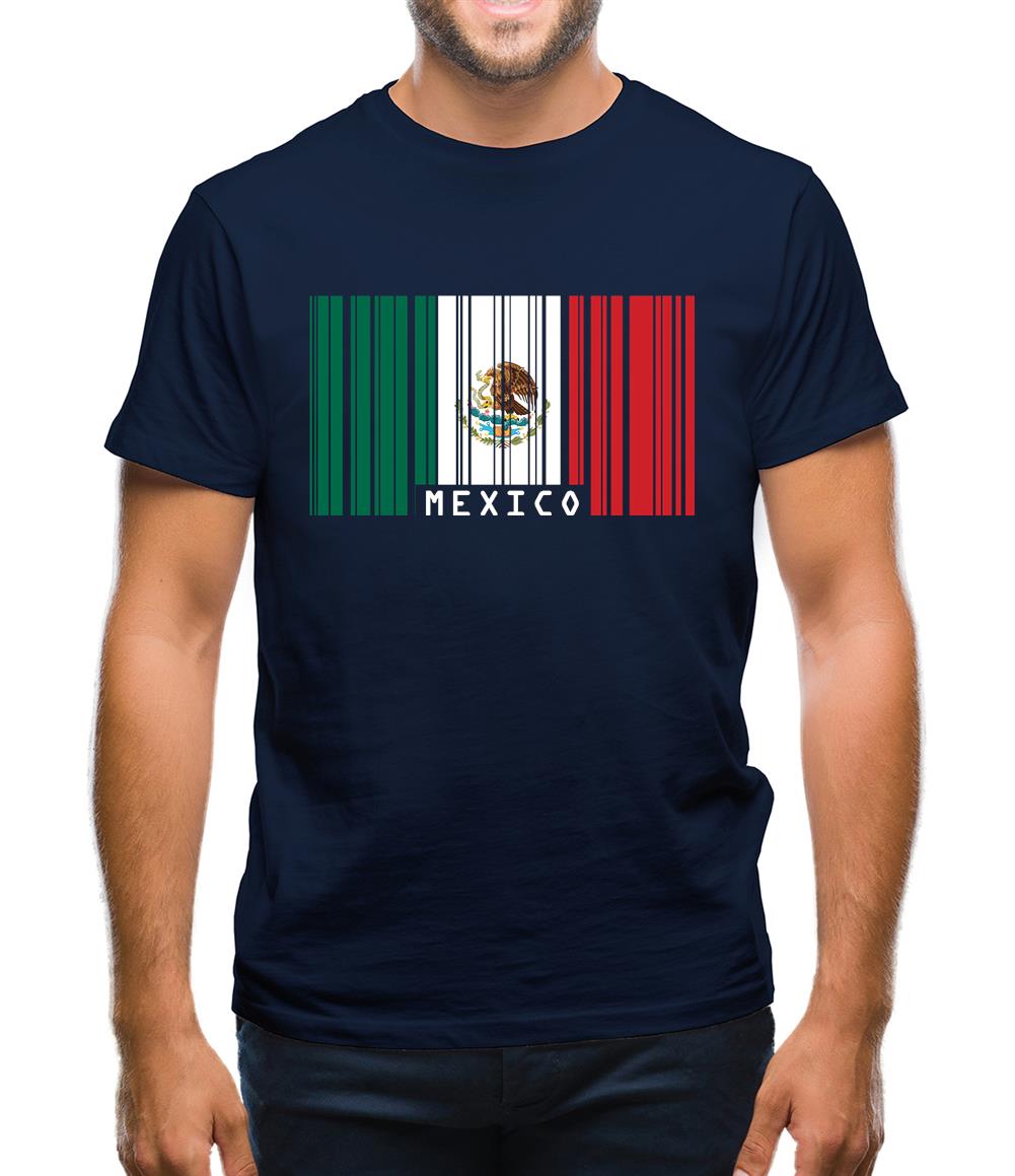 Mexico Barcode Style Flag Mens T-Shirt Mexico Barcode Style Flag Mens T-Shirt