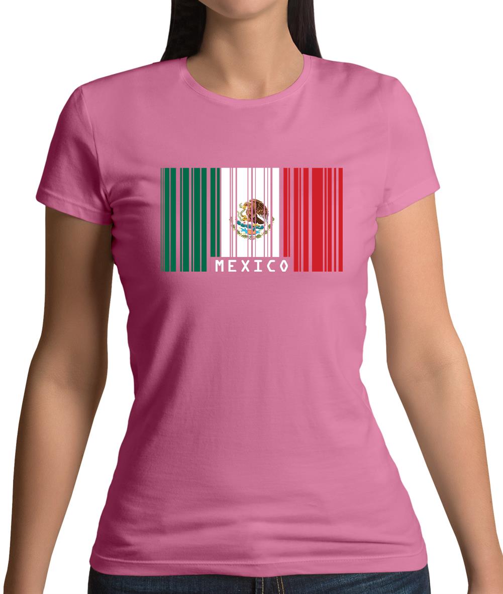 Mexico Barcode Style Flag Womens T-Shirt Mexico Barcode Style Flag Womens T-Shirt