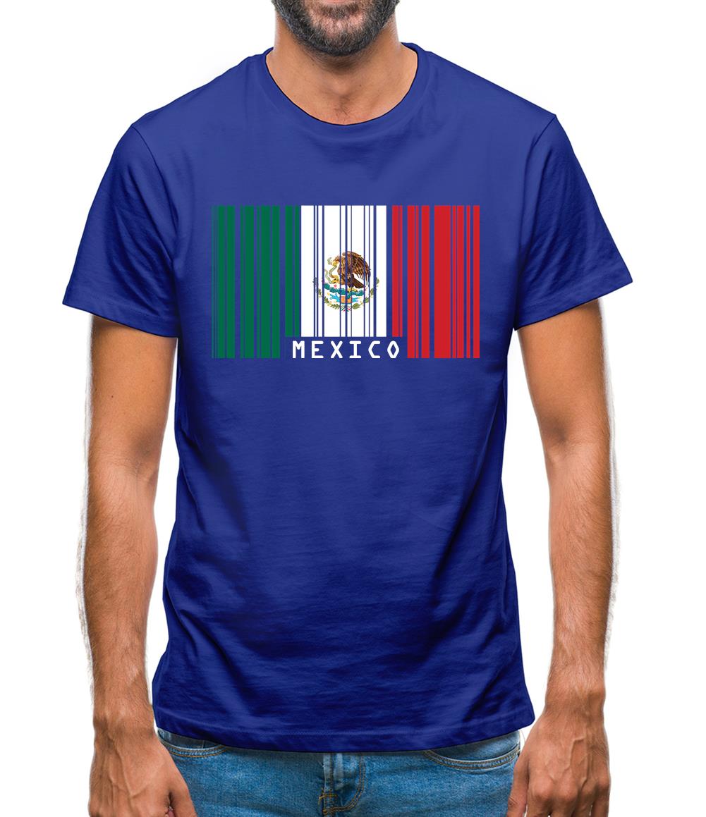 Mexico Barcode Style Flag Mens T-Shirt Mexico Barcode Style Flag Mens T-Shirt