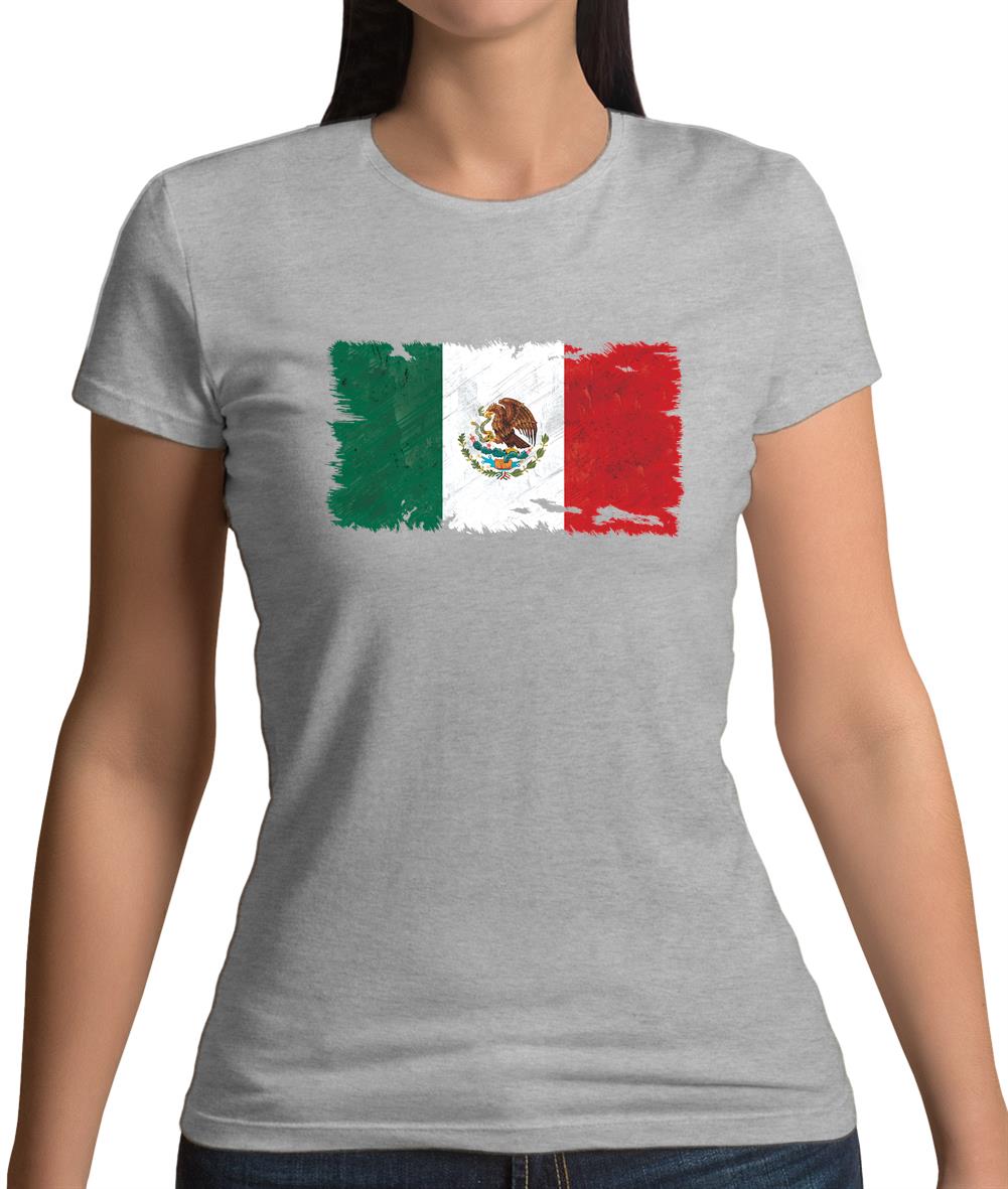 Mexico Grunge Style Flag Womens T-Shirt Mexico Grunge Style Flag Womens T-Shirt