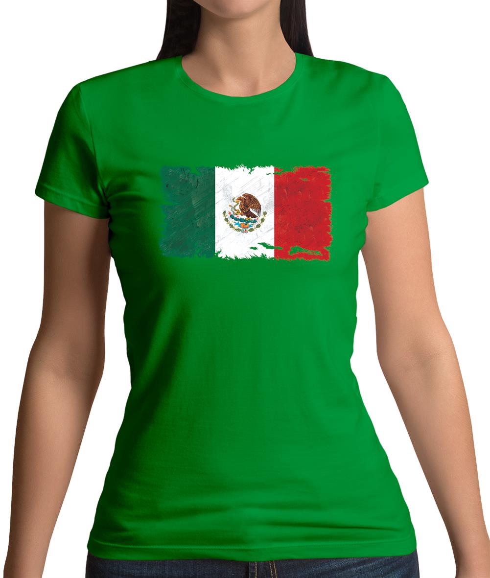 Mexico Grunge Style Flag Womens T-Shirt Mexico Grunge Style Flag Womens T-Shirt